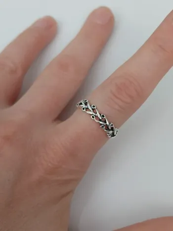 Bague argentée tendance en acier inoxydable