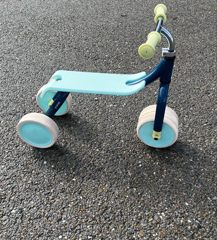 Porteur évolutif draisienne vélo 2en1 Decathlon Btwin bleu crème - photo numéro 3