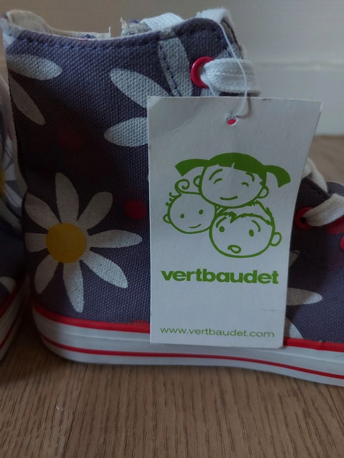 Vertbaudet Baskets montantes violette à fleurs - photo numéro 5