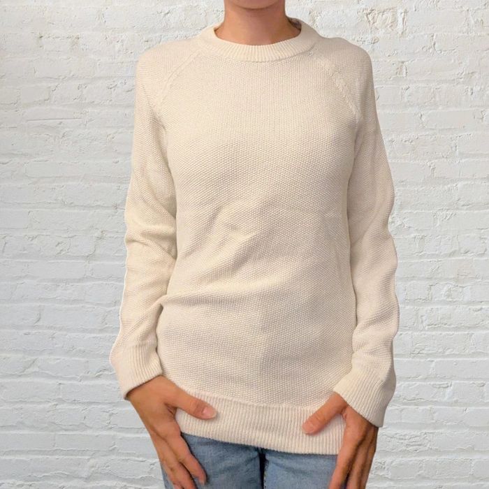 Pull semi-serré un peu long H&M blanc Taille S - photo numéro 2