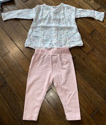 Ensemble blouse Bout’chou et legging gap 12 mois