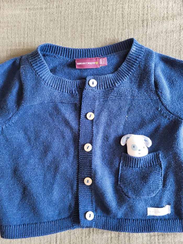 Gilet veste coton bébé mixte 3mois Sergent Major - photo numéro 2