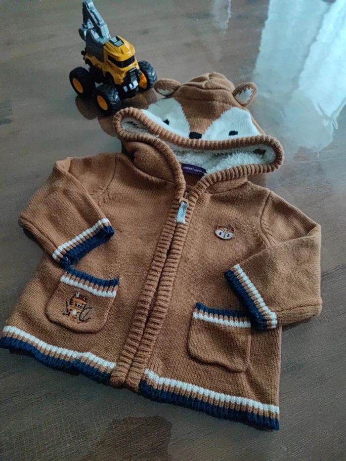 Gilet zippé laine marron