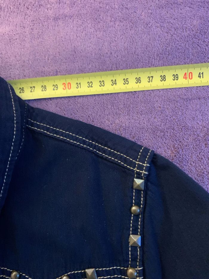 Chemise country biker taille 40 K.Woman bleu nuit - photo numéro 9