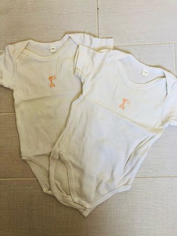 Lot de 2 bodies body 9 mois 71 cm