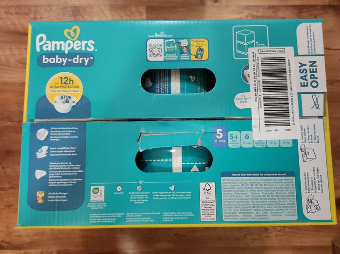 Carton de couches Pampers baby dry taille 5 neuf - photo numéro 2
