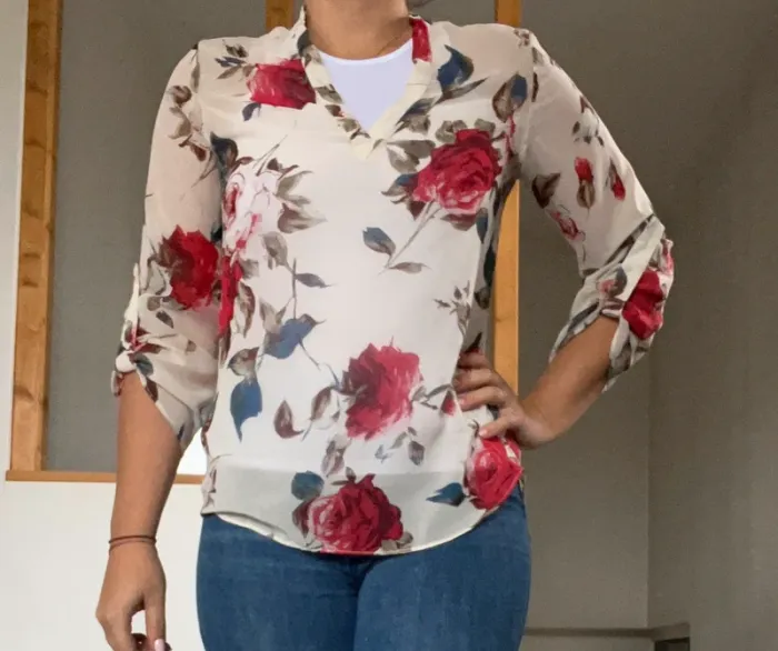 Blouse fleurs transparente Shein sexy
