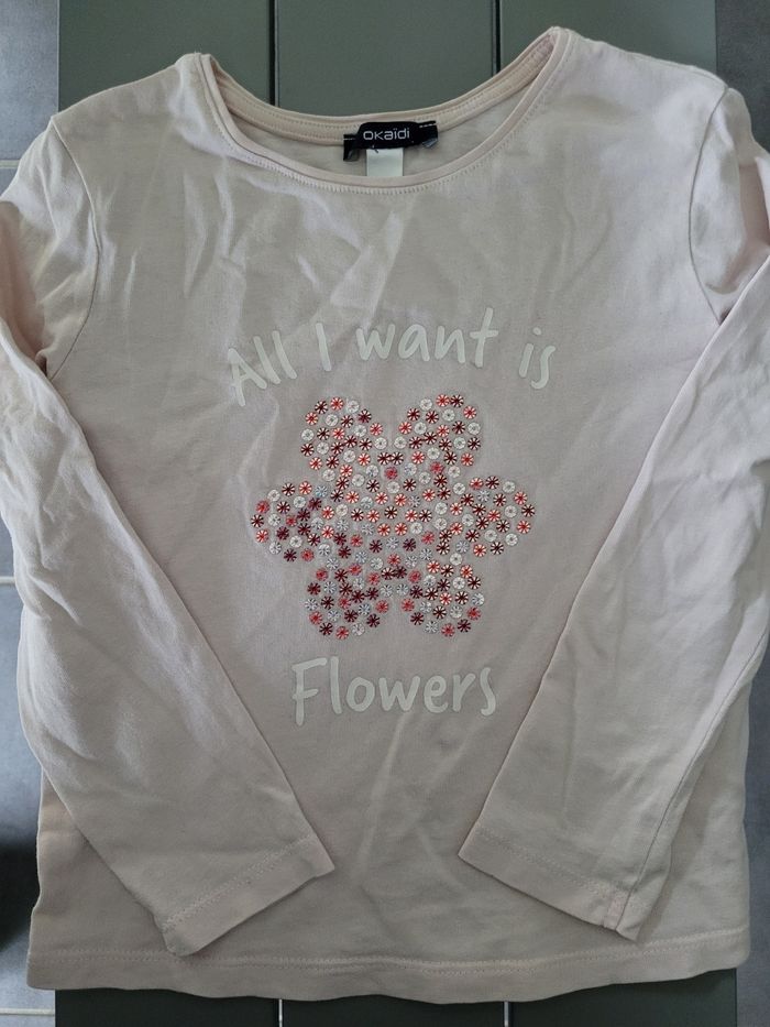 T shirt manches longues okaidi taille 6 ans