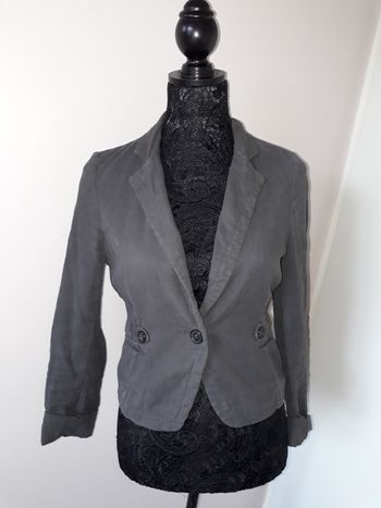 Veste de tailleur grise en lin Comptoir des Cotonniers taille 36