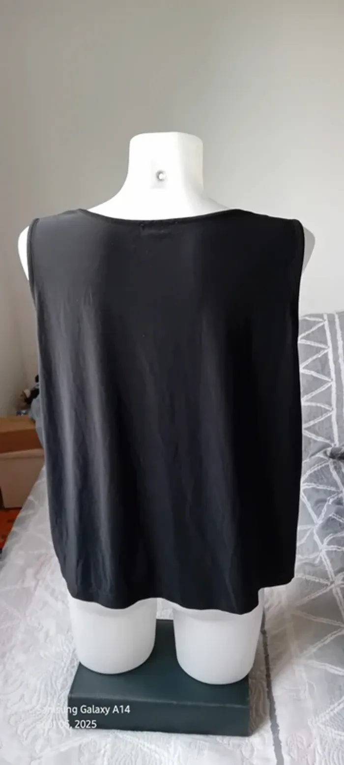 Débardeur fluide col rond noir femme xxl opaline - photo numéro 10