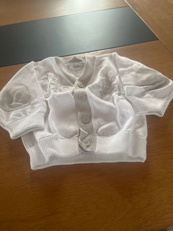 Gilet bébé garçon blanc et beige