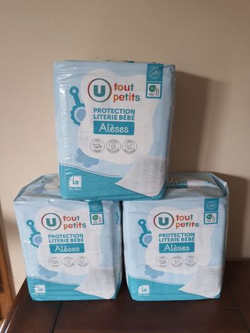 Lot de 3 paquets alèses bébé U Tout petits