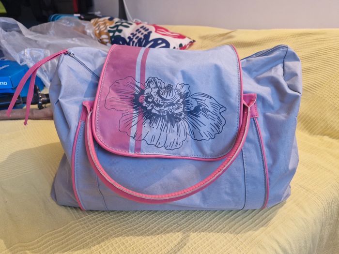 Sac de voyage rose et gris - photo numéro 2