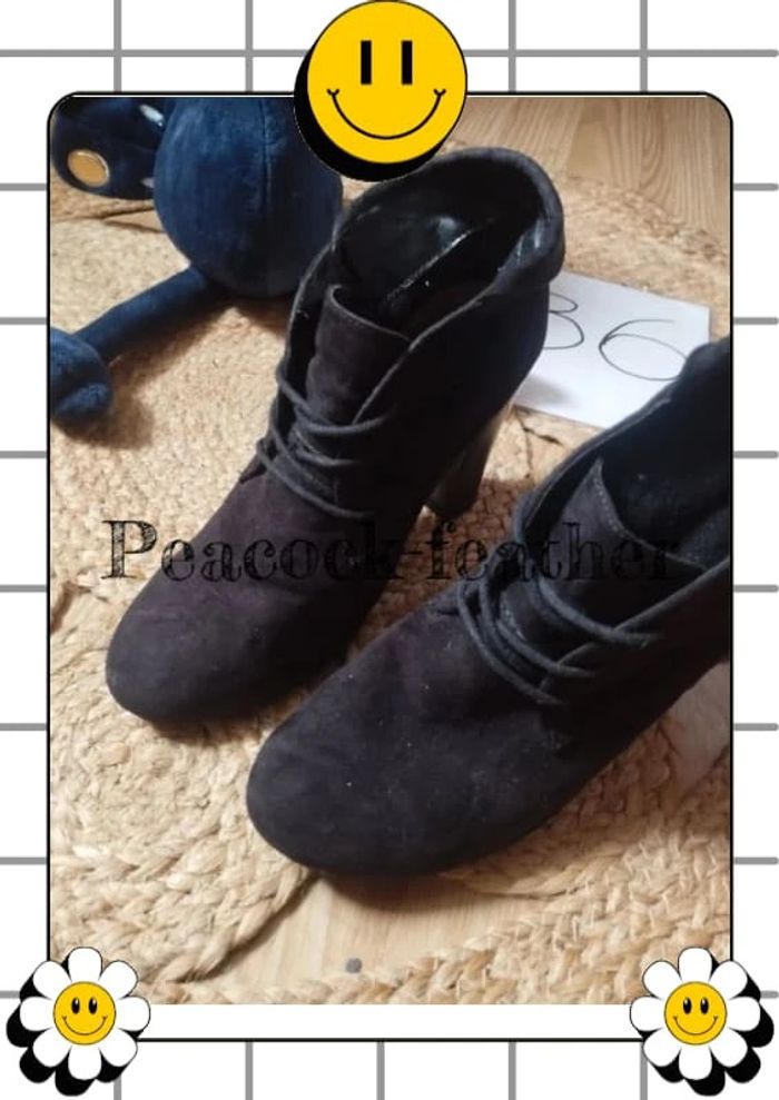 Bottines à talons noires 36 - photo numéro 6