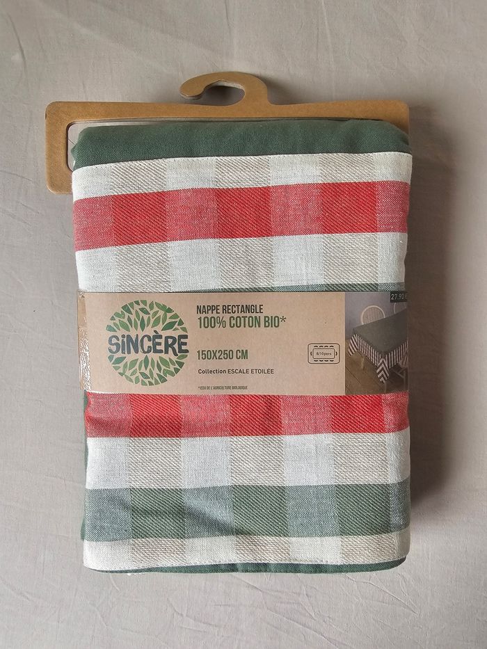 Nappe rectangle 100% coton bio neuf