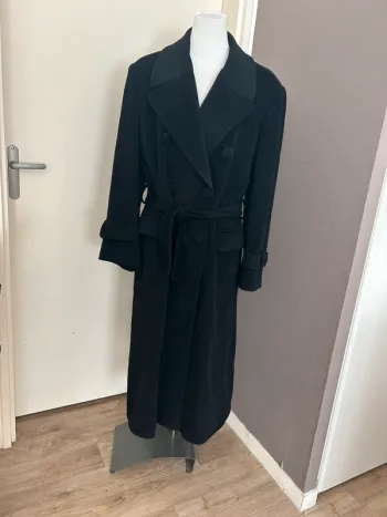 Constantin,caban manteau long noir laine, angora, cachemire , femme, taille 42