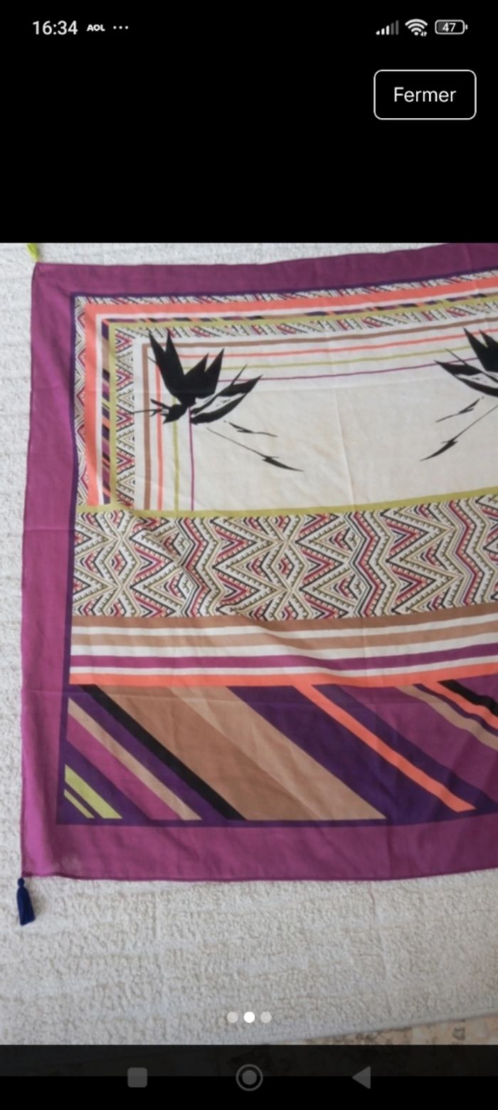 Étole violet oiseau - photo numéro 2