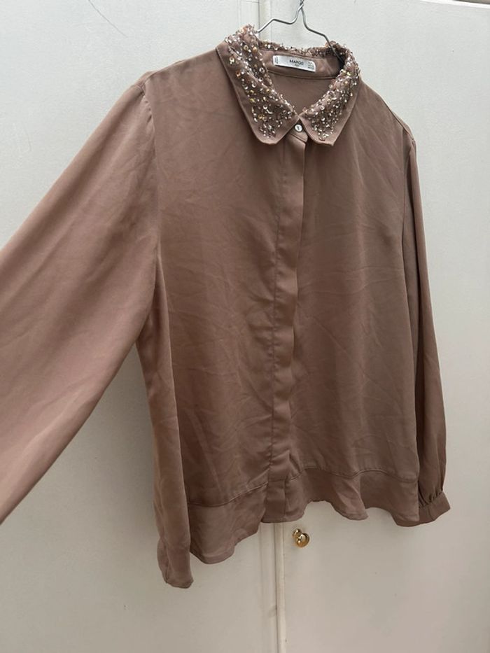 Chemisier mango col à paillettes - taille L - photo numéro 4