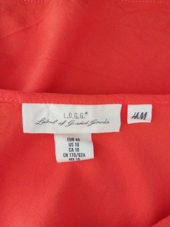 Haut d'été belle couleur orange avec volants à fines bretelles T.L H&M - photo numéro 4
