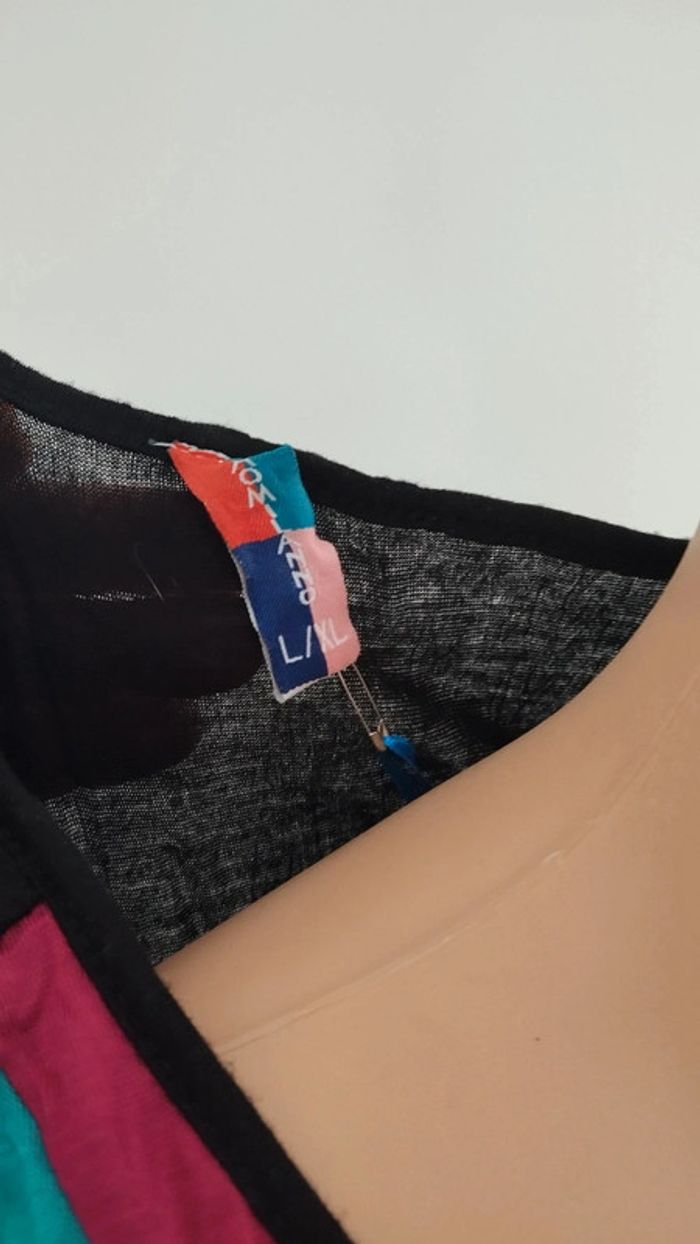 Robe noire taille l/xl bandes rose et verte - photo numéro 8