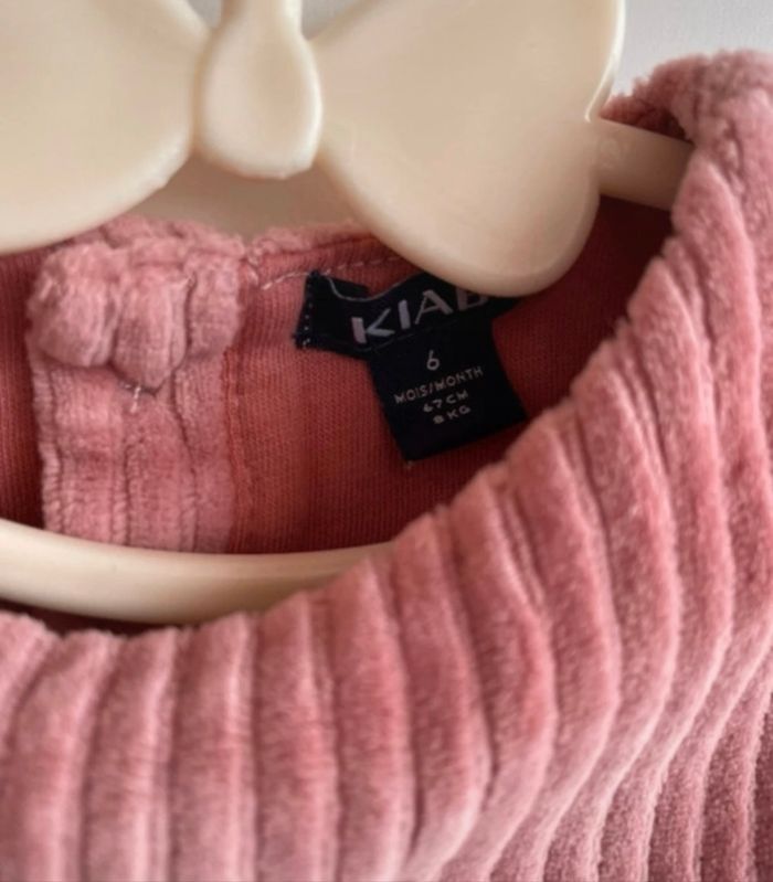 Robe velours rose 6 mois - photo numéro 3