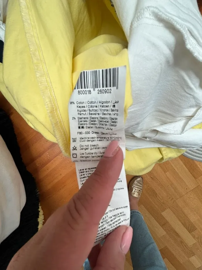 💛Sublime robe en coton blanche et jaune - Camaïeu - T42 - photo numéro 15