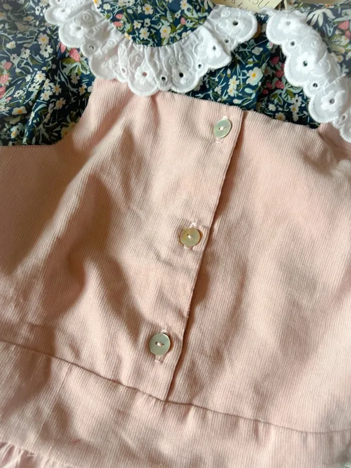 Ensemble robe blouse et noeud liberty mi canesu 6 ans - photo numéro 4