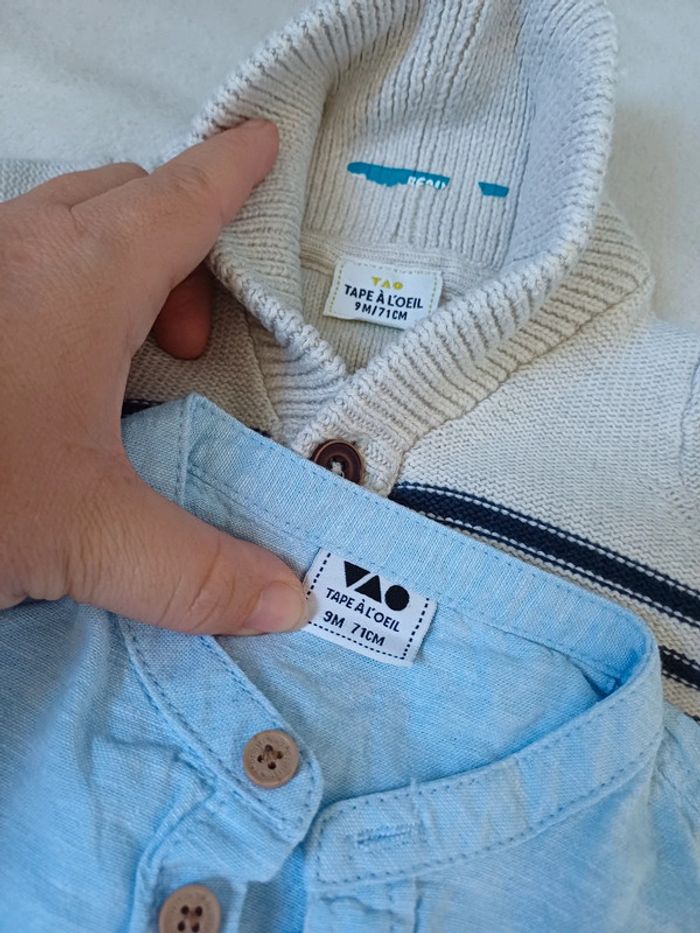 Gilet et chemise 9 mois TAO - photo numéro 2