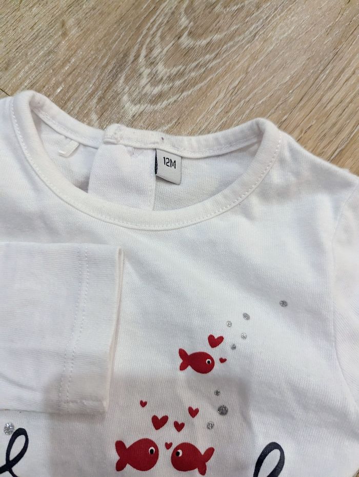 Lot 4 leggings & 2 t-shirts 12 mois bébé fille - photo numéro 5