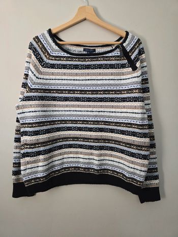 Pull Tommy Hilfiger rayé nordique XL / cosy tendance