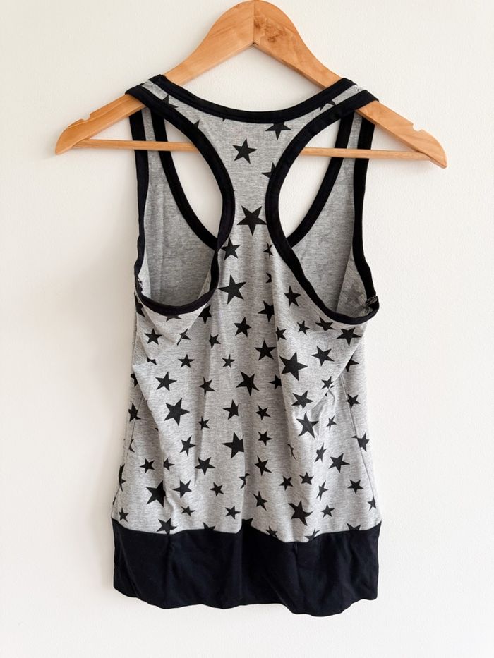 Débardeur gris à motifs étoiles noir C&A taille 36 S - photo numéro 3