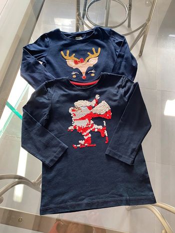 Lot 2 tee-shirts de Noël Jules et kiabi fille ou garçon