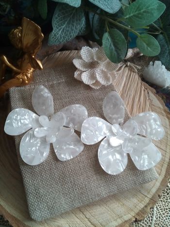 Boucles d'oreilles grandes fleurs bohèmes