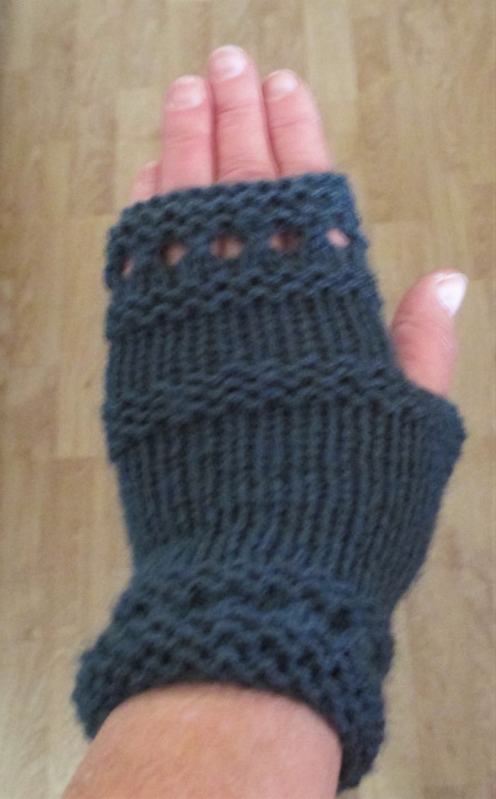 Mitaines fille verte tricot - photo numéro 4