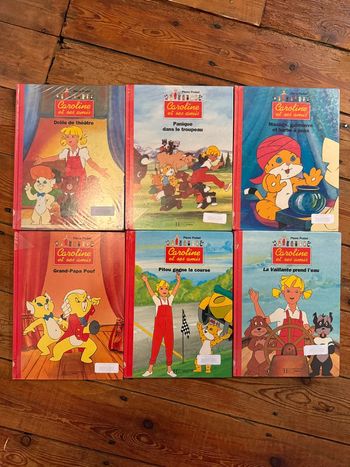 Lot de 6 livres Grands albums Hachette Caroline bd couverture rouge Pierre Probst
