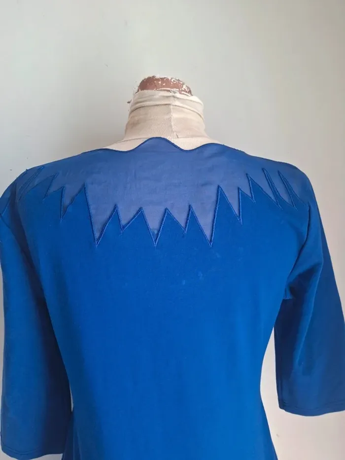 Robe/tunique droite bleue brodée perles Capsule - neuve - taille 40 - photo numéro 4