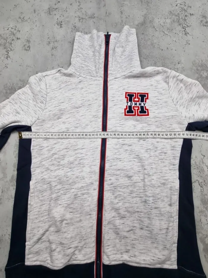 Sweat zippé gris Tommy Hilfiger S Femme (mesures en photos) - photo numéro 6