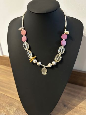 Collier fantaisie  « Rose »