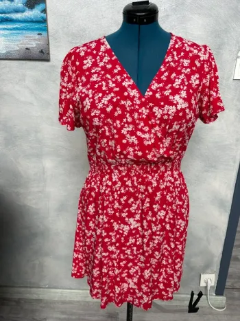 Robe évasée rouge