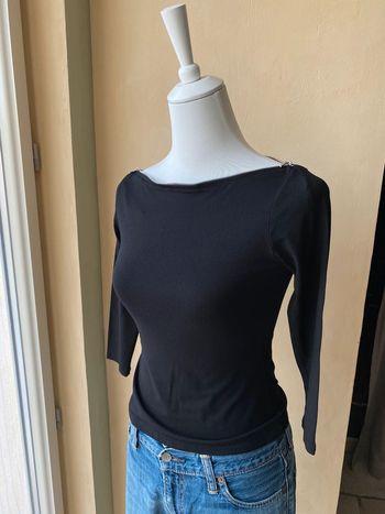 Top noir manche 3/4 vintage 36/38