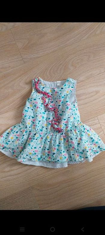 Robe obaïbi verte fleurie 9 mois