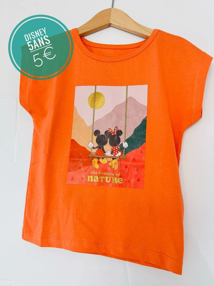 Tee-shirt Mickey orange NEUF en 5ans