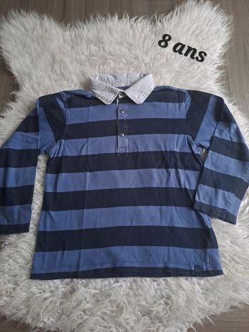 Polo manches longues okaidi 8ans