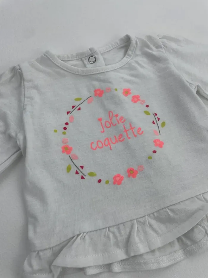Haut manches longues bébé fille - Gemo - 1 mois - photo numéro 2