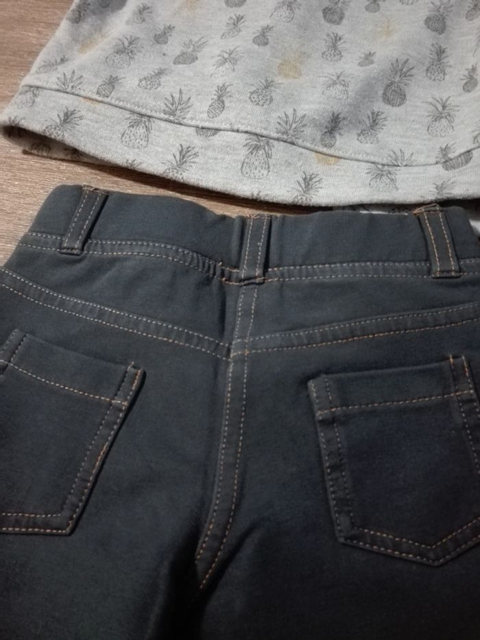 Ensemble sweat ananas jegging jean bébé fille 9 mois - photo numéro 2