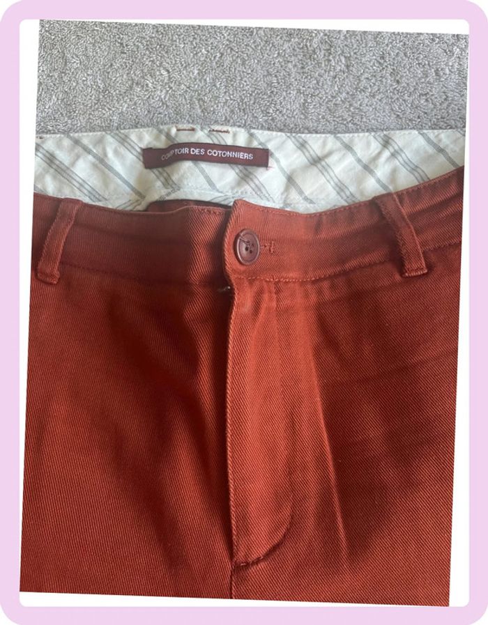 Pantalon terracotta Comptoir des Cotonniers – Taille 42 / XL – Coton stretch - photo numéro 2
