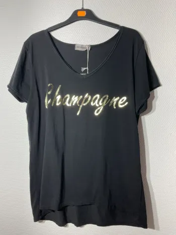 T-shirt « champagne » femme taille unique (36-42)- vivichy - neuf avec étiquette