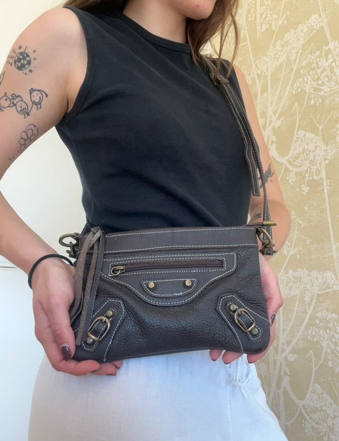 Sac en bandoulière en cuir vera pelle Made in italy it bag city - photo numéro 3