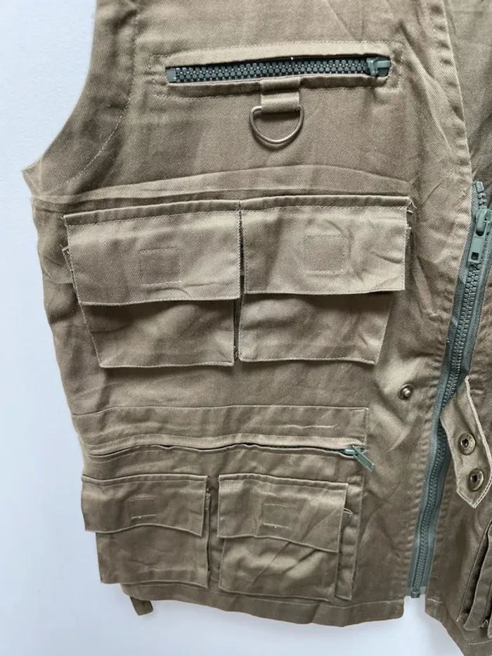 Military Marines Army Workwear Utility Vest Khaki Green Mens L - photo numéro 9