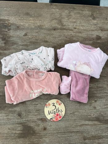 3 pyjamas velours 3 mois